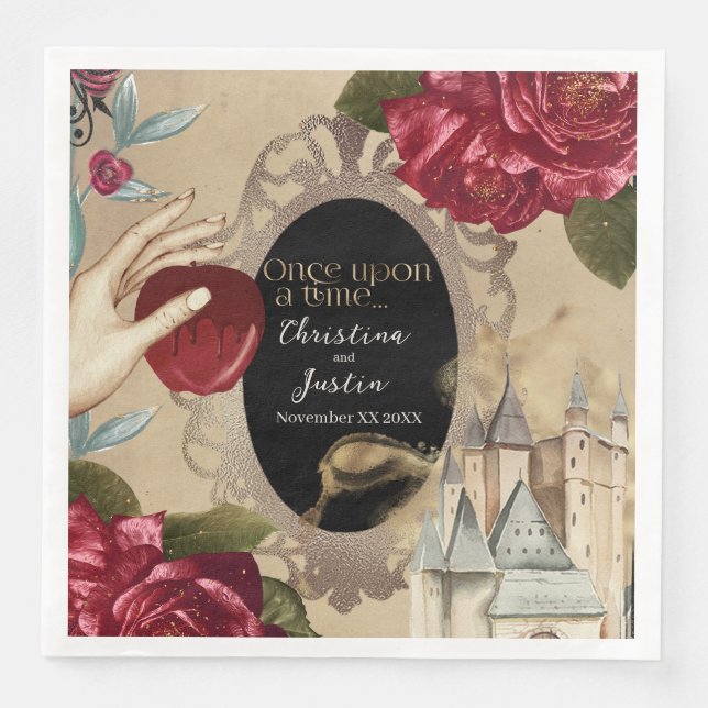 Snövit Magisk Spegel Saga Pappersservett (Framsida)