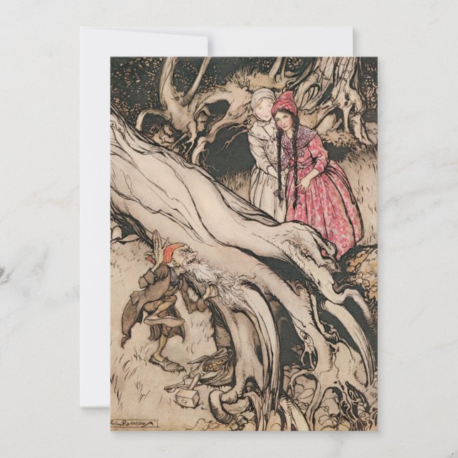 Snövit och Rosaröd av Arthur Rackham Inbjudningar (Framsida)