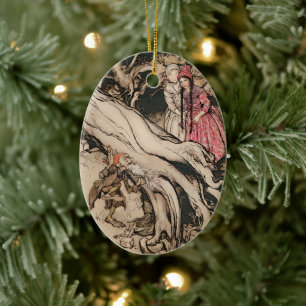 Snövit och Rosaröd av Arthur Rackham Julgransprydnad Keramik