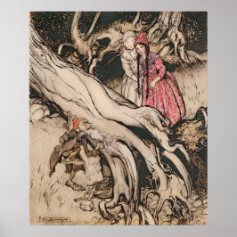 Snövit och Rosaröd av Arthur Rackham Poster
