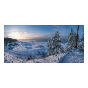 Snövvintern Östersjön kusten Fototryck