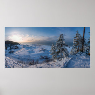 Snövvintern Östersjön kusten Poster