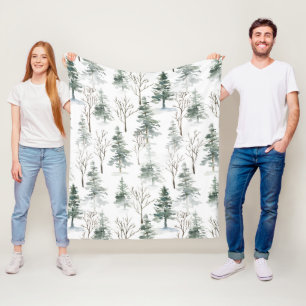 Snövvintern träd jul mönster fleecefilt