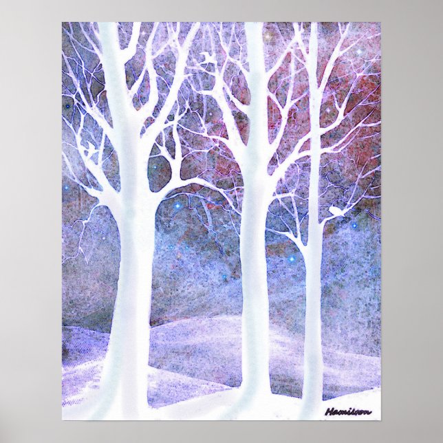 Snövvintern träd poster (Framsidan)