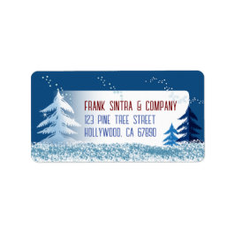 Snow and Trees Christmas Card Address Labels Adressetikett