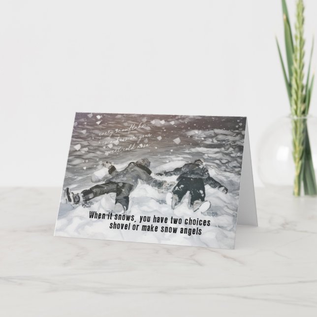 SNOW ANGELS Greeting Card Tack Kort (Framsida)