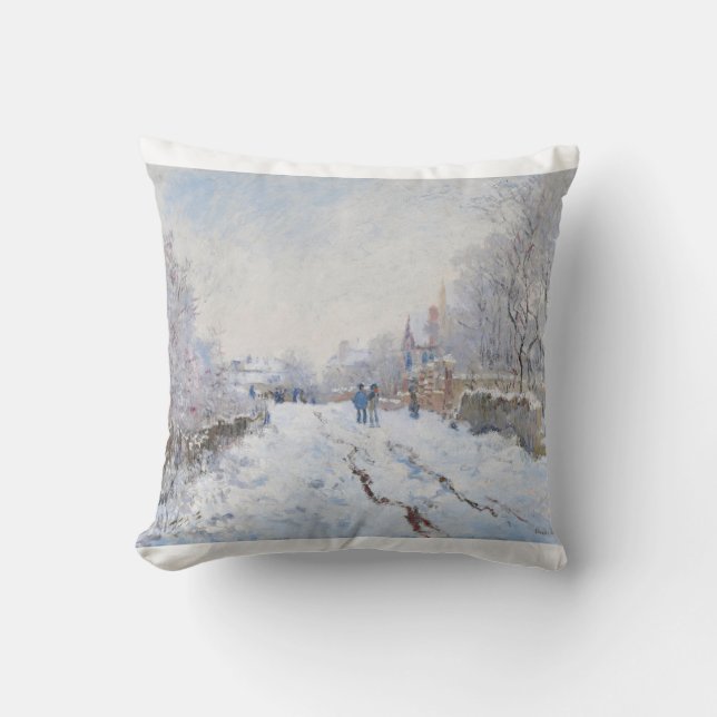 Snow at Argenteuil by Claude Monet Kudde (Framsida)
