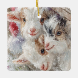 Snow Babies Christmas Goats 12 - YOUR PHOTO Julgransprydnad Keramik