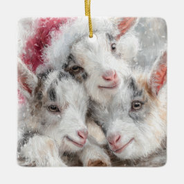Snow Babies Christmas Goats 1 - YOUR PHOTO Julgransprydnad Keramik
