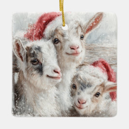 Snow Babies Christmas Goats 2 - YOUR PHOTO Julgransprydnad Keramik