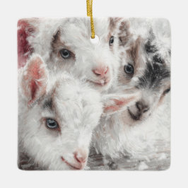 Snow Babies Christmas Goats 4 - YOUR PHOTO Julgransprydnad Keramik