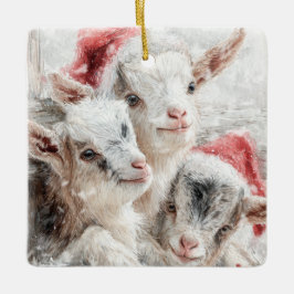 Snow Babies Christmas Goats 5 - YOUR PHOTO Julgransprydnad Keramik