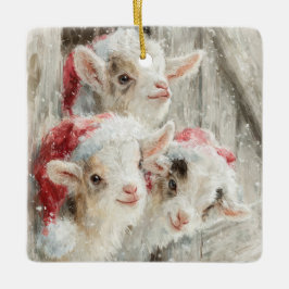 Snow Babies Christmas Goats 9 - YOUR PHOTO Julgransprydnad Keramik