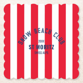 Snow Beach Club Röd Cabana Rand Destination Underlägg Papper