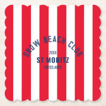 Snow Beach Club Röd Cabana Randig Destination