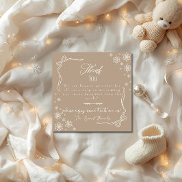 Snow Bow Taupe baby Labor Delivery NICU Hospital Tack Kort