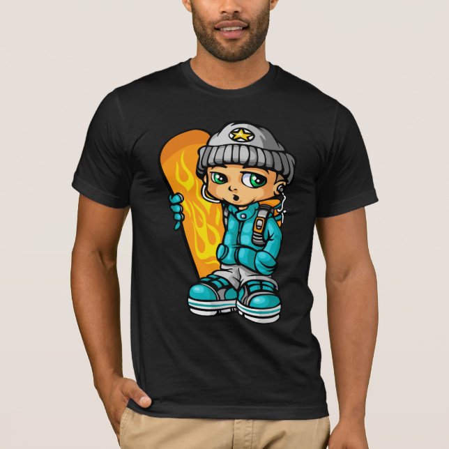 Snow boy and mp3 tee shirt (Framsida)