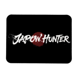 Snow Brush Art - Japow Jägare - Svart Magnet