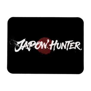 Snow Brush Art - Japow Jägare - Svart Magnet