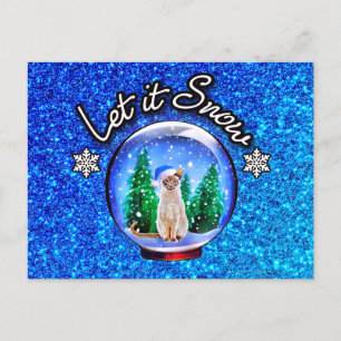 SNOW CAT XMAS Tack/Gruß/INVITATION - TOM Vykort