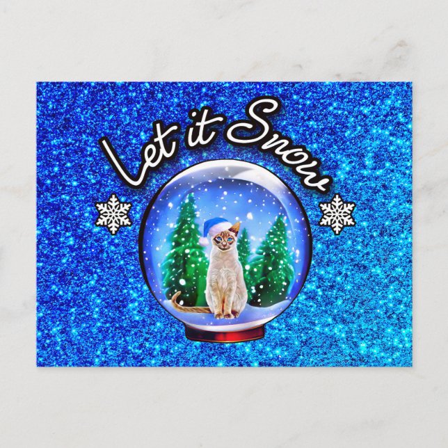 SNOW CAT XMAS Tack/Gruß/INVITATION - TOM Vykort (Framsida)