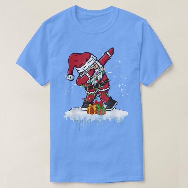 Snow Christmas Winter Time Fairy Lights Santa Clau T Shirt (Design framsida)