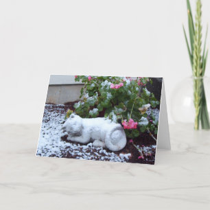 Snow Covered Cat Card Kort
