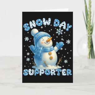 Snow Day Supporter Söt Snöman Snöflinga Jul Kort