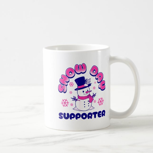 Snow Day Suprter, Funny Teacher Snowman Christmas  Kaffemugg (Höger)