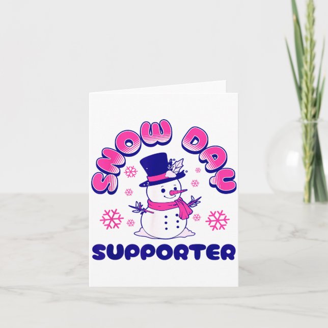 Snow Day Suprter, Funny Teacher Snowman Christmas  Kort (Framsida)