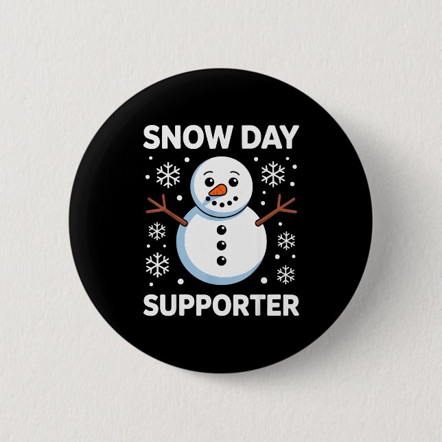 Snow Day Suprter Snow Snowflake Snowman Winter Tea Knapp (Framsida)