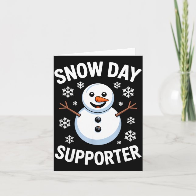 Snow Day Suprter Snow Snowflake Snowman Winter Tea Kort (Framsida)