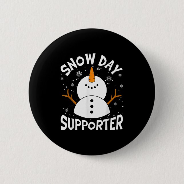 Snow Day Suprter Snowflake Funny Teacher Christmas Knapp (Framsida)