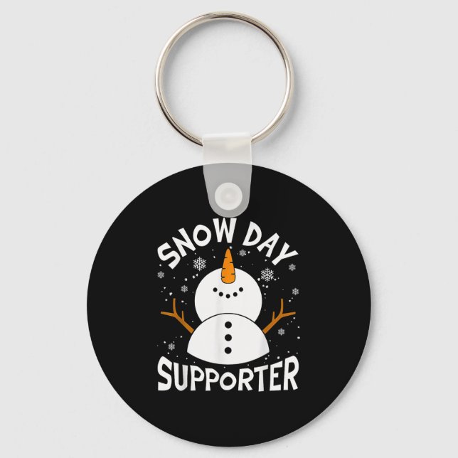 Snow Day Suprter Snowflake Funny Teacher Christmas Nyckelring (Framsida)