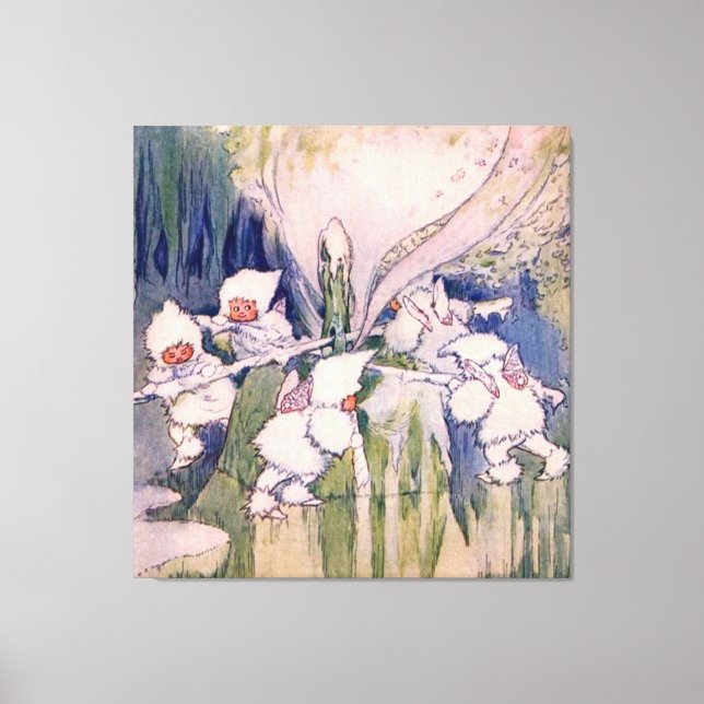 Snow Faeries Making Snow Canvastryck (Framsida)