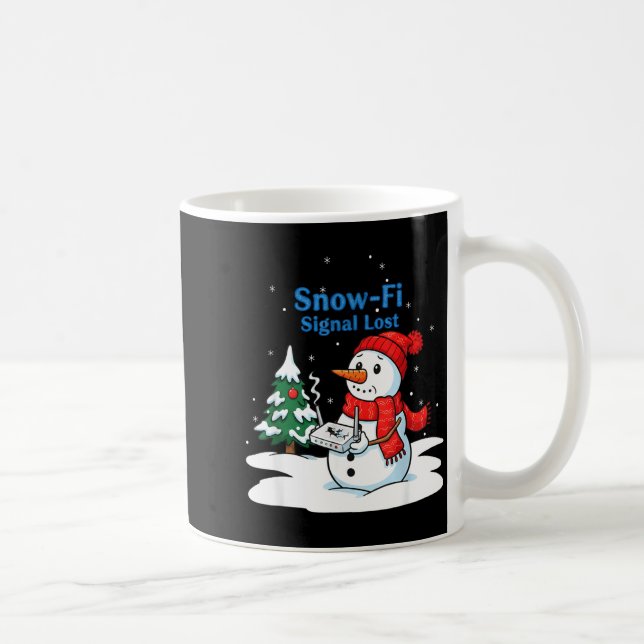 Snow-fi Signal Lost Funny Christmas Snowman Wifi  Kaffemugg (Höger)