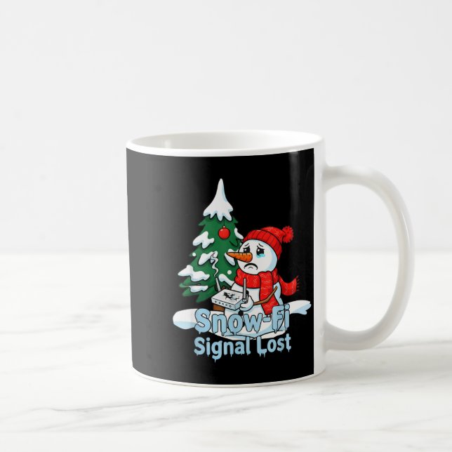 Snow-fi Signal Lost Funny Snowman Christmas Art  Kaffemugg (Höger)