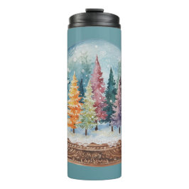 Snow Globe Colorful Christmas Tree Forest
