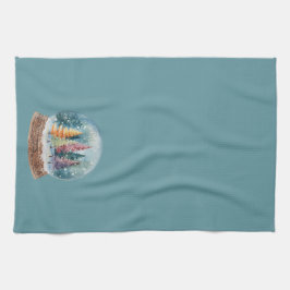 Snow Globe Colorful Christmas Tree Forest Light Kökshandduk