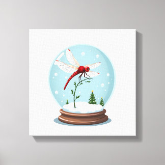 Snow Globe Dragonfly Canvastryck