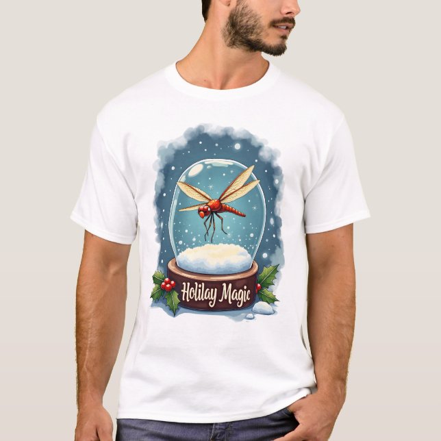 Snow Globe Dragonfly T Shirt (Framsida)