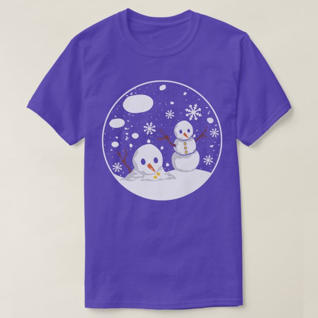 Snow Globe With Snowman Funny Pregnancy Reveal Mot T Shirt (Design framsida)