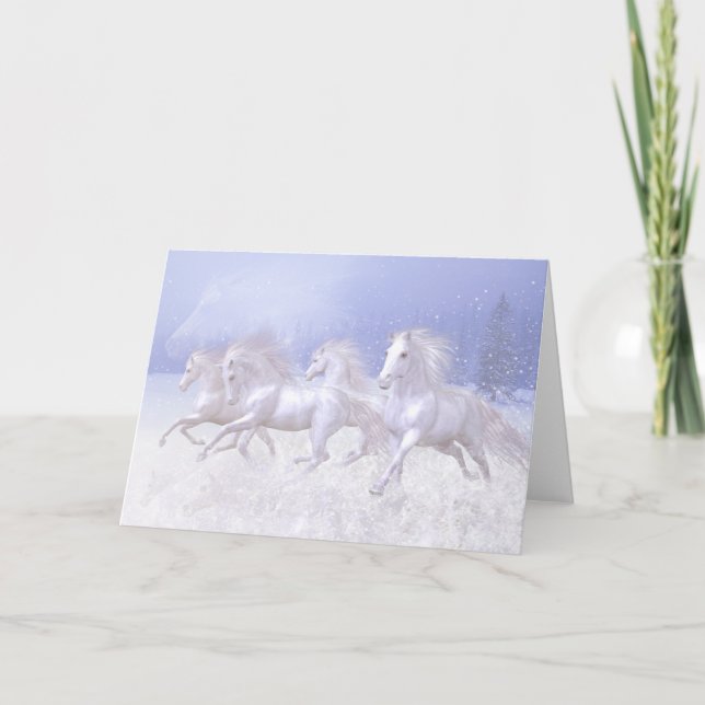 Snow Horses Card Kort (Framsida)