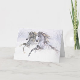 Snow Horses II Christmas Card Kort