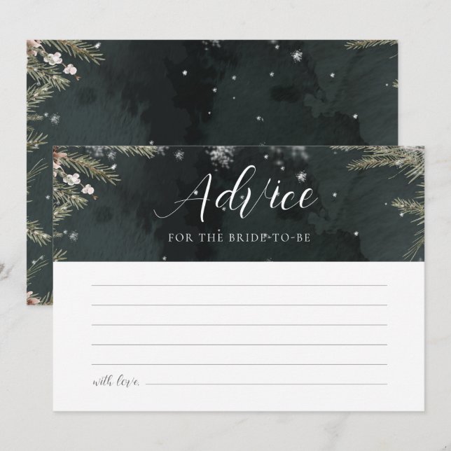 Snow In Love Advice Card Inbjudningar (Fram/baksida)