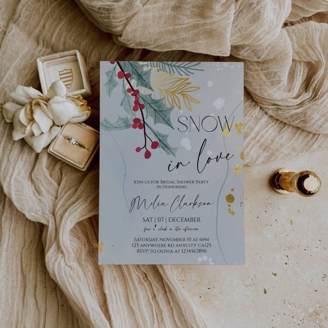 Snow in Love | Christmas Bridal Shower Party Inbjudningar (Skapare uppladdad)