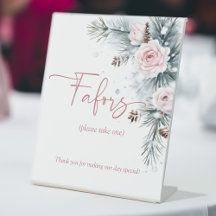 Snow in love winter bridal shower favors sign