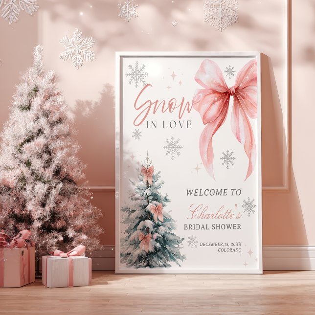 Snow in Love Winter Wonderland Bridal Shower Poster (Snow in Love Winter Wonderland Bridal Shower Poster)