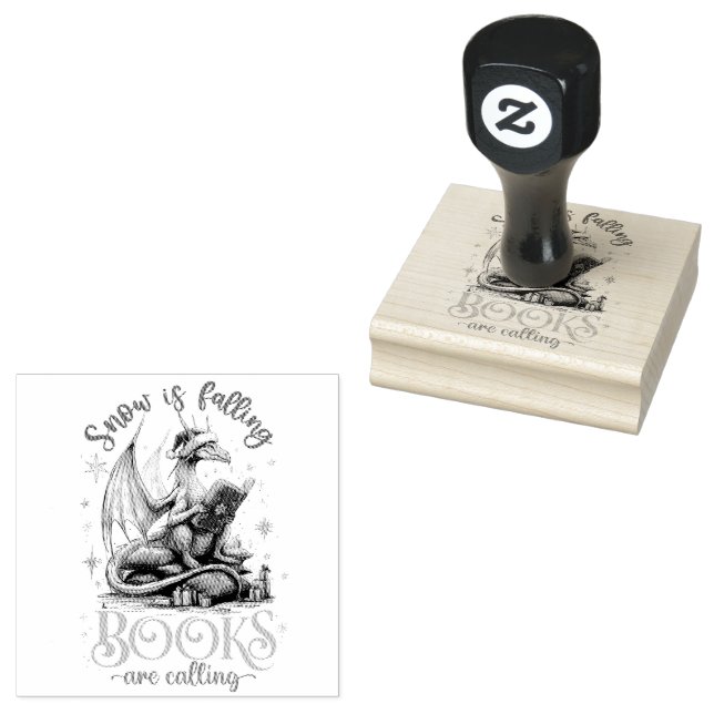 Snow Is Falling, Books Are Calling  Stämpel (Stämplad)