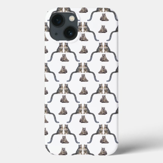 Snow Leopard Frenzy iPad-fodral (välj färg) (Baksida)